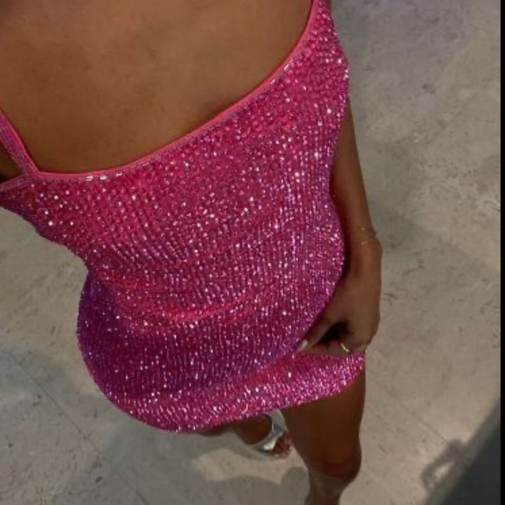 H:ours - Juniper Mini Dress in hot pink
